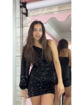 VESTIDO VELVET BLACK HMR 